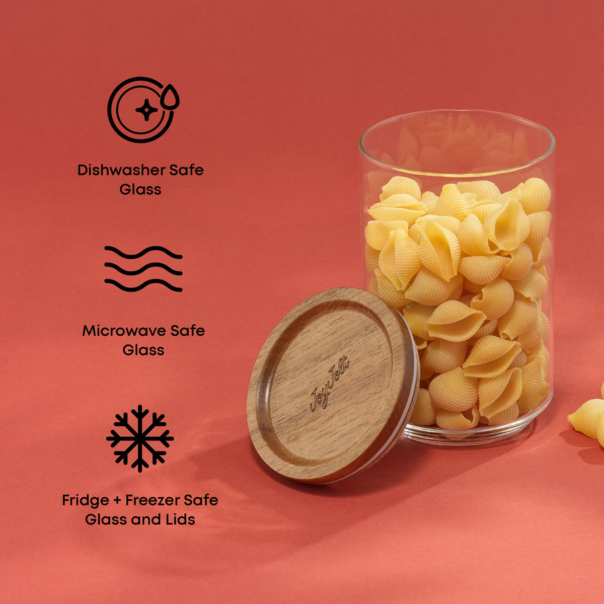 Holden 7-Piece Stackable Glass Storage Canister Set with Wood Lids (Set of 7)